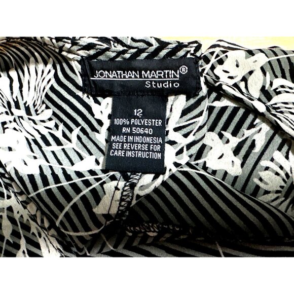 Jonathan Martin Studio Vintage Size 12 Black White Floral Wrap Blouse City Chic - Picture 6 of 8